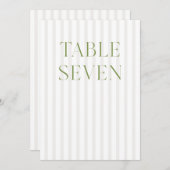 Classic Sage Green & Beige Wedding 7 Tafelnummer (Voorkant / Achterkant)