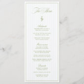 Classic Sage Green & Blue Striped Wedding Menu (Voorkant)