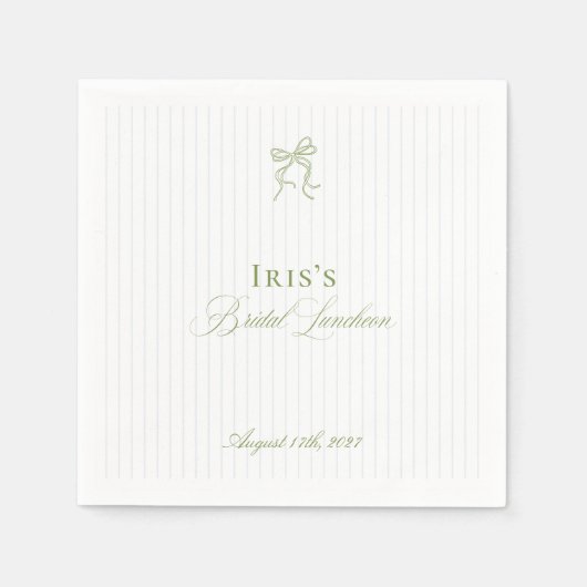 Classic Sage Green Bridal Shower Paper Napkin Servet (Voorkant)
