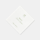 Classic Sage Green Bridal Shower Paper Napkin Servet (Hoek)
