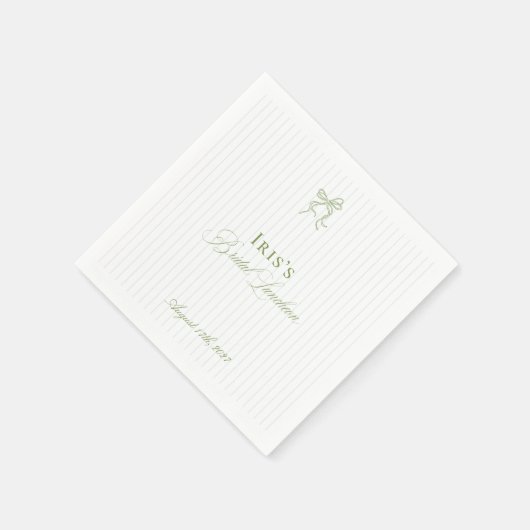 Classic Sage Green Bridal Shower Paper Napkin Servet (Hoek)