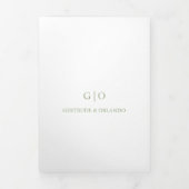 Classic Sage Green Elegant Wedding Drieluik Uitnodiging (Cover)