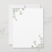 Classic Sage Green Floral  Crest Monogram Notitiekaartje (Achterkant)