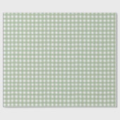 Classic Sage Green Gingham Plaid Christmas Cadeaupapier (Vlak)