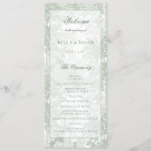 Classic Sage Green Landscape Toile Wedding Programmakaart (Voorkant)