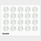 Classic Sage Green Landscape Toile Wedding Ronde Sticker (Vel)