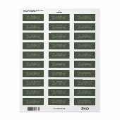 Classic Sage Green Minimalist Retouradres Etiket (Full Sheet)