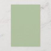 Classic Sage Green Minimalist Wedding QR Code RSVP Kaartje (Achterkant)