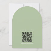 Classic Sage Green Monogram Minimalist Wedding Kaart (Achterkant)