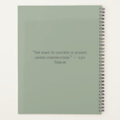 Classic Sage Green Monogram Office Planning Planner (Achterkant)