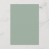 Classic Sage Green Ornately Framed Wedding Informatiekaartje (Achterkant)