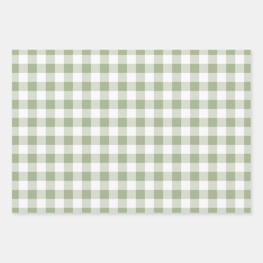 Classic Sage Green Plaid Inpakpapier Vel (Voorkant 2)