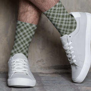 Classic Sage Green Plaid Sokken