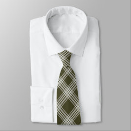 Classic Sage Green Plaid Stropdas