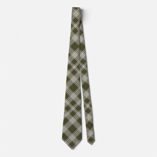 Classic Sage Green Plaid Stropdas (Voorkant)