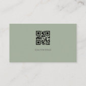 Classic Sage Green QR Code Business Branding Visitekaartje (Achterkant)