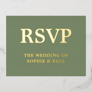 Classic Sage Green Song Keuze Folie RSVP-kaart Uitnodiging Briefkaart