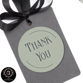 Classic Sage Green Thank You Business Branding Ronde Sticker