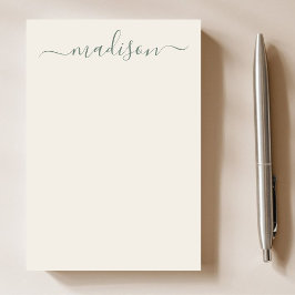 Classic  Sage Green Typography Naam Post-it® Notes