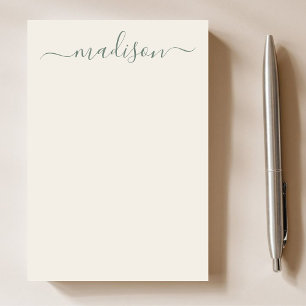 Classic Sage Green Typography Naam Post-it® Notes