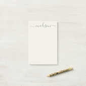 Classic  Sage Green Typography Naam Post-it® Notes (Op bureau)