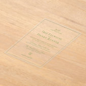 Classic  Sage Green Wedding Acryl Uitnodigingen (Laagn)