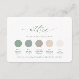 Classic Sage Green Wedding Attire Card Kaart