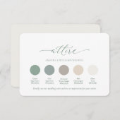 Classic Sage Green Wedding Attire Card Kaart (Voorkant / Achterkant)