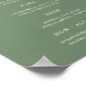 Classic Sage Green Wedding Bar Menu Poster (Hoek)