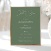Classic Sage Green Wedding Bar Menu Poster