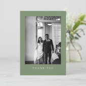 Classic Sage Green Wedding Foto Dank u kaart (Staand voorkant)