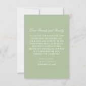 Classic Sage Green Wedding Photo Thank You Card Bedankkaart (Achterkant)
