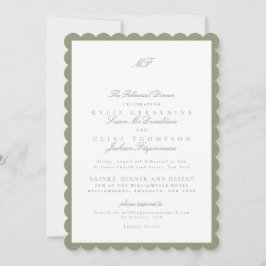 Classic Sage Green Wedding Repetitie Diner Kaart