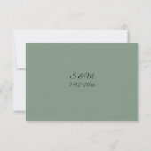 Classic Sage Green Wedding RSVP card Kaartje (Achterkant)