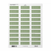 Classic Sage Green & White Monogram Crest Wedding Etiket (Full Sheet)