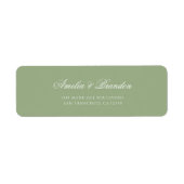 Classic Sage Green & White Script Wedding Address Etiket (Voorkant)