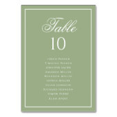 Classic Sage Green & White Wedding Seating Chart Kaart (Voorkant)