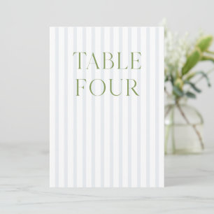 Classic Sage Groen & Blauw Trouwtafel Nummer Kaart