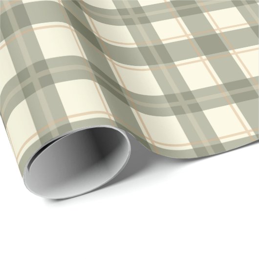 Classic Sage Tartan Wrapping Paper Cadeaupapier (Rol Hoek)
