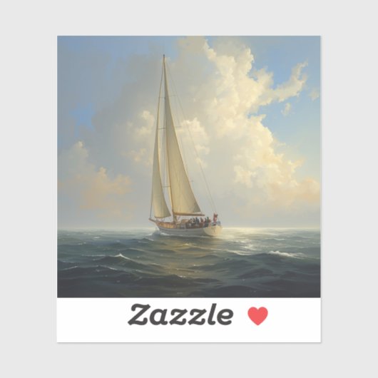 classic sailing yacht painCustom-Cut Vinyl Sticker (Vel)