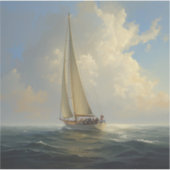 classic sailing yacht painCustom-Cut Vinyl Sticker (Voorkant)