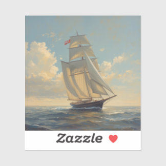 classic sailing yacht painting images 🌅⛵. sticker