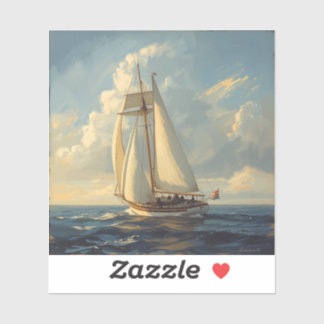 classic sailing yacht painting images 🌅⛵. sticker