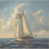 classic sailing yacht painting images 🌅⛵. sticker (Voorkant)