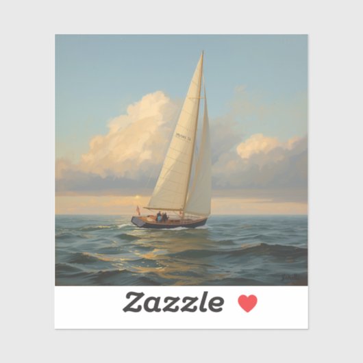 classic sailing yacht painting images 🌅⛵. sticker (Vel)