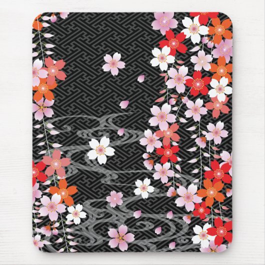 Classic Sakura Kimono Pattern Mousepad Muismat (Voorkant)