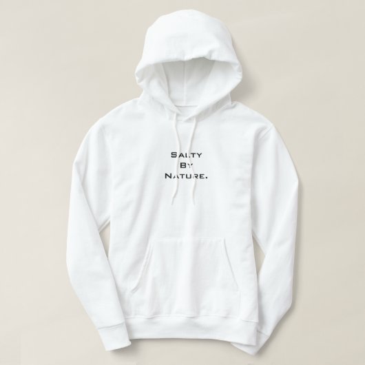 Classic "SaltyByNature" Hoodie - Wit (Design voorkant)