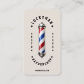 Classic Sand Red White Blue Barber Pole Barbershop Visitekaartje (Voorkant)