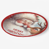 Classic Santa and Rudolph Kids Christmas Plates Papieren Bordje (Gekanteld)
