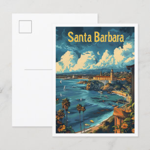 Classic Santa Barbara USA Retro Vintage Reizen Briefkaart